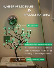 «Cherry Blossom Bonsai Tree Light 20IN Tree Lamp with24V UL-Listed Adapter and M