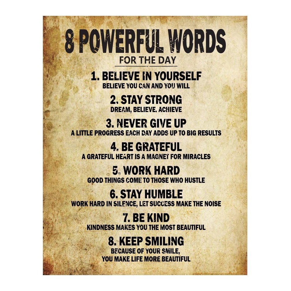 Motivational Quotes 8 Powerful Words for the day Poster Thick Cardstock Paper…