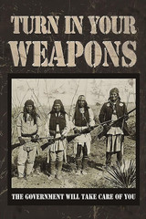 Metal Tin Sign, Turn in Your Weapons Retro Vintage Painting for Bars Plaque Post