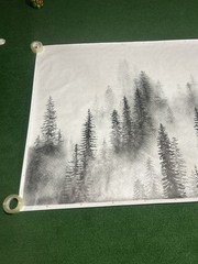 New IKEA BJORKSTA M. Selmin Black & White Pine Trees Print on Canva 78 3/4 X 55″