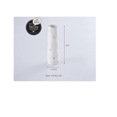 HRT010G White Bud Vase Porcelain Home Decor 5.5 Inch Height