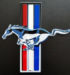 Ford Mustang Pony Color Tri-Bar Steel Sign