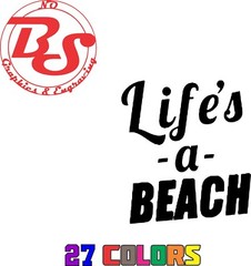 6″ Beach Decal Ocean Salty Life Tropical Car Mermaid Sand Sea Palm Tree noBS