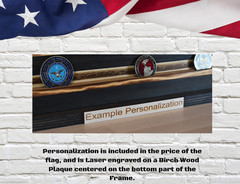Thin Blue Line Challenge Coin Display Flag – Handmade Wooden Police Coin Holder