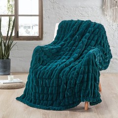 Stretchy Faux Fur Throw Blanket Luxurious Soft Warm Reversible Micromink Blanket