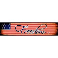 Freedom On American Flag metal street sign plaque for Home Door Garage Wall