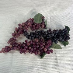 Three 14″ Artificial Grapes Clusters Realistic Faux Fruit Red Purple Wine Decor