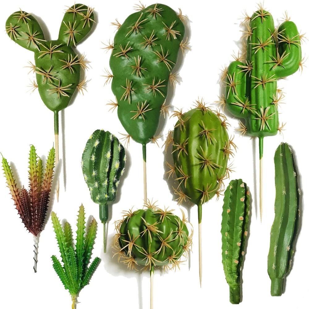 N|A 10 PCS Faux Fake Succulents Artificial Cactus DecorFaux Cactus Cacti Plan…