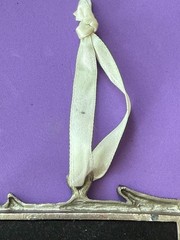 POTTERY BARN Pewter ~ Natural Twig Picture Frame Small 3×3 Opening ~ Hanging