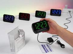 Small LED Digital Clock for Bedroom, Loud Alarm Clock for Heavy Sleepers Adults,