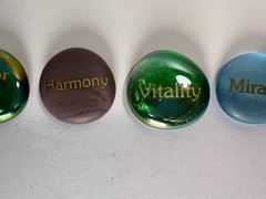 Inspirational Affirmation Glass Stones Set of 6 – Motivational Words Decor