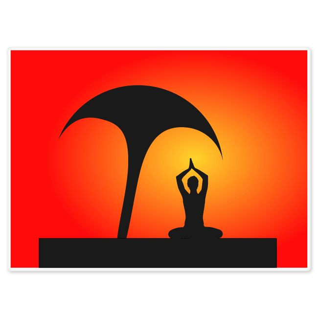 Yoga Pose Shadow Peace car bumper sticker 5″ x 4″