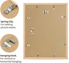 11X14 Picture Frame, Natural Solid Wooden Picture Frames, Display 8X10 with Mat