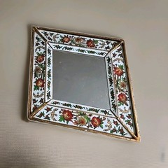 Decorative Diamond wall Mirror, Peruvian Multicolor Accent Mirror for wall decor