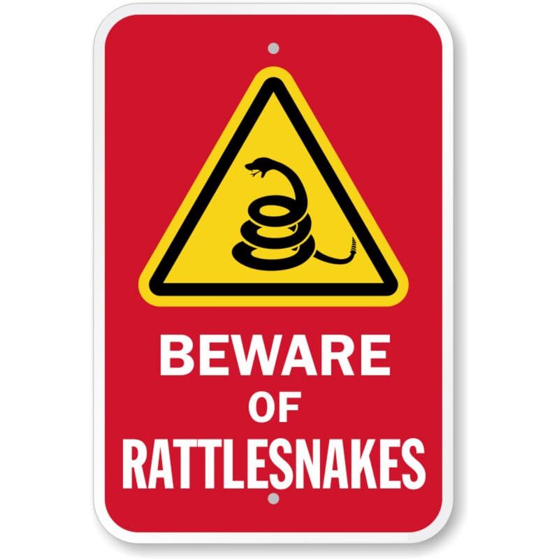 Beware Of Rattlesnakes Aluminum Weatherproof 8″ x 12″ Sign