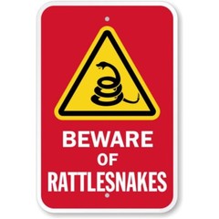 Beware Of Rattlesnakes Aluminum Weatherproof 8″ x 12″ Sign