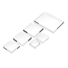 6Pcs Clear Acrylic Rectangle Blocks for Display, High Transparency Edge Square