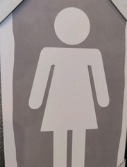 (2) Bathroom Wooden Signs Women Men 10″ x 6″ Gray White Hobby Lobby Brand New