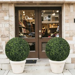 22.4in 2pcs Artificial Topiary Balls Outdoor Faux Boxwood Large Decor Kit