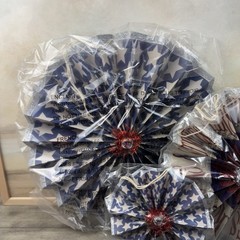 Pottery Barn Americana Paper Pin Wheels Set Of 4 Blue Red Multicolor NIB
