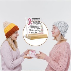 Breast Cancer Care Gifts For Women Inspirational Decor 4 inches, pink