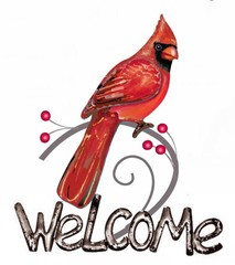 14 1/2″ high Cardinal Welcome Wall Plaque Decor