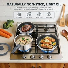 Hybrid Stainless Steel Cookware Set 6 Piece Nonstick