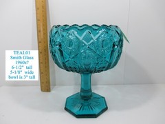 Assorted vintage retro modern glass decor, teal green blue, SOLD SEPARATELY