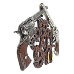 We Don’t Call 911 Sign Crossed Guns Pistols Wall Hanging Western Decor