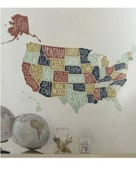 DCWV USA United States of America Map Wall Decal School Home NIP