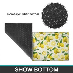 2 Piece Lemon Kitchen Decor Rugs Set, Farmhouse Country Kitchen Rugs and Mats…