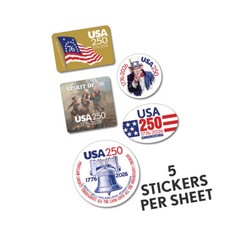 5 Die Cut Sticker Sheets – CLASSIC America, Semiquincentennial, 250 Freedom USA