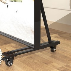 Full Length Mirror with Wheels, 360° Swivel Full Body Rolling Mirror, 39.7″*6…