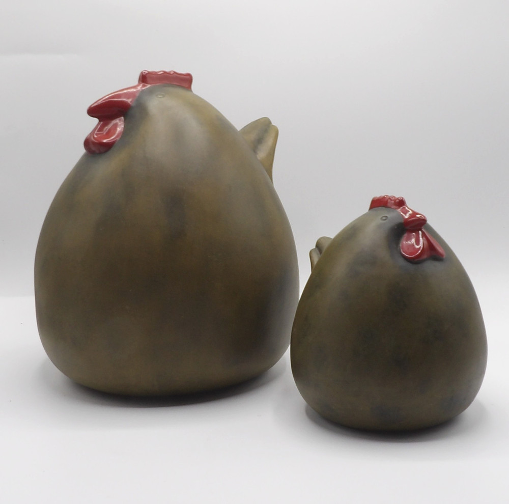 Foreside Weathered Chicken Sculptures Set of 2