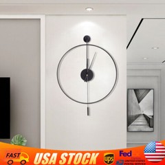 Modern Round Wall Clock Unique Design Silent Quartz Movement For Office, Study