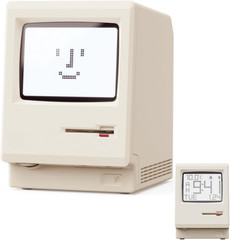 Maclock Retro Pixel Alarm Clock, 1984 Computer-Inspired USB Desk Clock with Pixe