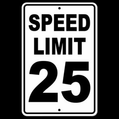 Speed Limit 25 Sign METAL 5 SIZES mph slow warning traffic enforced SW011