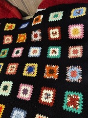 Vintage Granny Square Afghan Crochet Blanket – King Sized