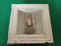 Rustic Framed 3D Shadow Box Flower Plant Fruit Farmhouse White kitchen Cottage B