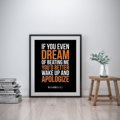 Muhammad Ali Inspirational Wall Art Print Motivational Quote Poster Decor Gift