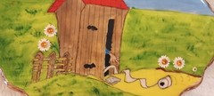 Bathroom Sign Funny Potty Humor Outhouse Wall Plaque Hand Painted Cabin Decor