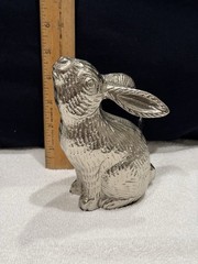 Target Easter Bunny Rabbit Hare Silver Tone Metal Easter Decor Farmhouse Spring