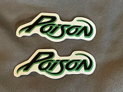 Lot of (2) POISON 1″ x 3″ Band Logo Stickers FAST! FREE SHIP! Bret Michaels
