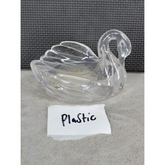 Vintage Clear Acrylic Plastic Swan Trinket Dish Figurine Catchall Bowl 5.5in