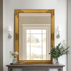 Antique Gold Baroque Wall Mirror, 28″x40″ Decorative Accent for Any Room
