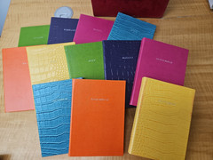 Pottery Barn NOTEBOOKS OF THE YEAR boxed set, red box, multicolor books unused