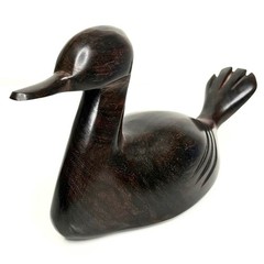 Vintage Ironwood Duck Decoy Hand Carved Hardwood Figurine Cabin Lodge 4.75″x8″