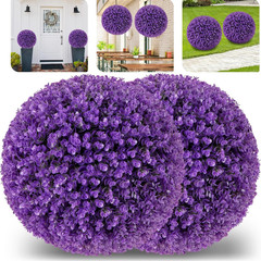 17.5″ Artificial Topiary Balls Set of 2 Faux Pink Eucalyptus Outdoor Decor