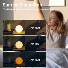 Wake Up Light Sunrise Alarm Clock for Kids, Heavy Sleepers, Bedroom, with Sun…