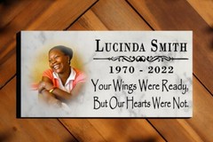 Memorial Stone With Photo Loved One Gift Custom Printed Picture Marble Plaque